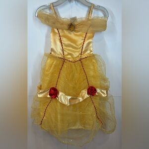 Disney Princess Belle Gold with Red Rose Accent Dress  Size 2/3